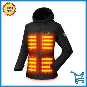 Women's Heated Jacket 5 Heat Zones Battery Pack Hand Warmer Pocket